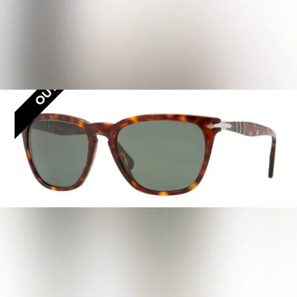 Persol Sunglasses Brown Havana Green Square Key-Hole Crystal  display picture 1